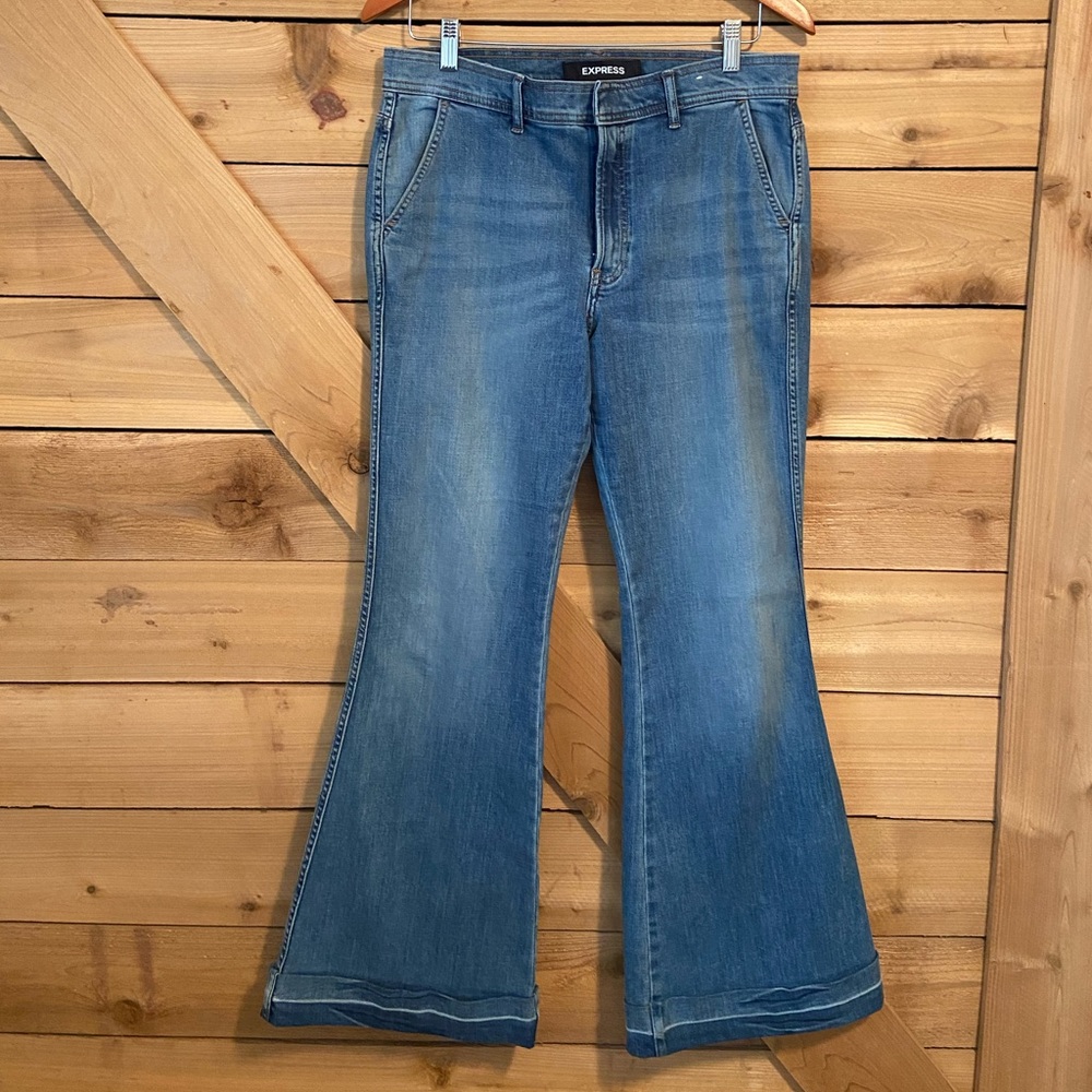 Express Bell Flare High Rise Jeans